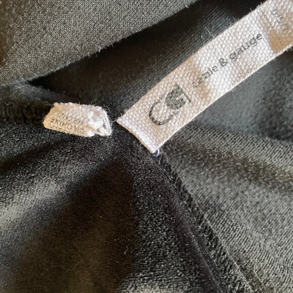 Cable & Gauge Jacket Womens Large Black Velor Full Zip - Picture 5 of 9